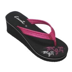 CARVIL -LADIES SANDAL SPONGE AUSTRIN BLACK/FUSHIA