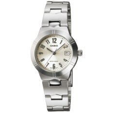 Casio Analog Jam Tangan Wanita - Putih - Strap Rantai - LTP-1241D-7A2