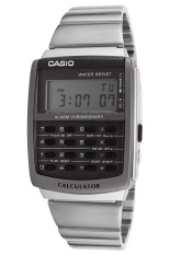 Casio Calculator Jam Tangan Pria - Silver - Strap Rantai - CA-506-1D