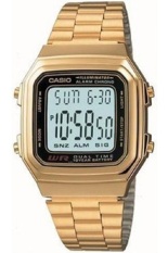 Casio Digital Jam Tangan Wanita - Gold - Strap Rantai - A-178WGA-1A