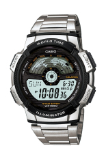 Casio Digital AE-1100WD-1AV - Jam Tangan Pria - Silver - Stainless Steel Band