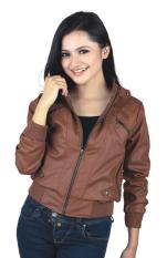 Catenzo DI 035 Jaket Kulit Wanita - bahan oscar - cantik dan menarik (brown)