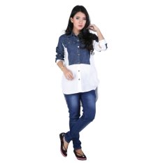 Catenzo Dress Wanita DCx029 Blue