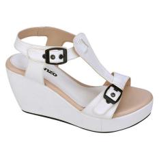 Catenzo JK 531 Sandal Wedges Wanita - bahan sintetis - rubber outsole - 8cm - cantik dan menarik (white)