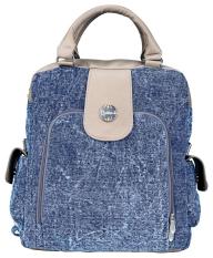 Catenzo KH 14 tas ransel wanita - bahan denim - 30x33x10 - keren dan gaul (Blue)
