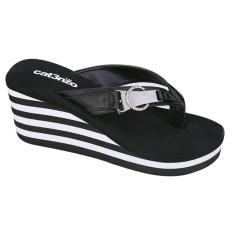 Catenzo Ts 042 Sandal Wedges Wanita Casual-Sintetis-Sponge Outsole+9 Cm-Bagus Dan Modis (HITAM)