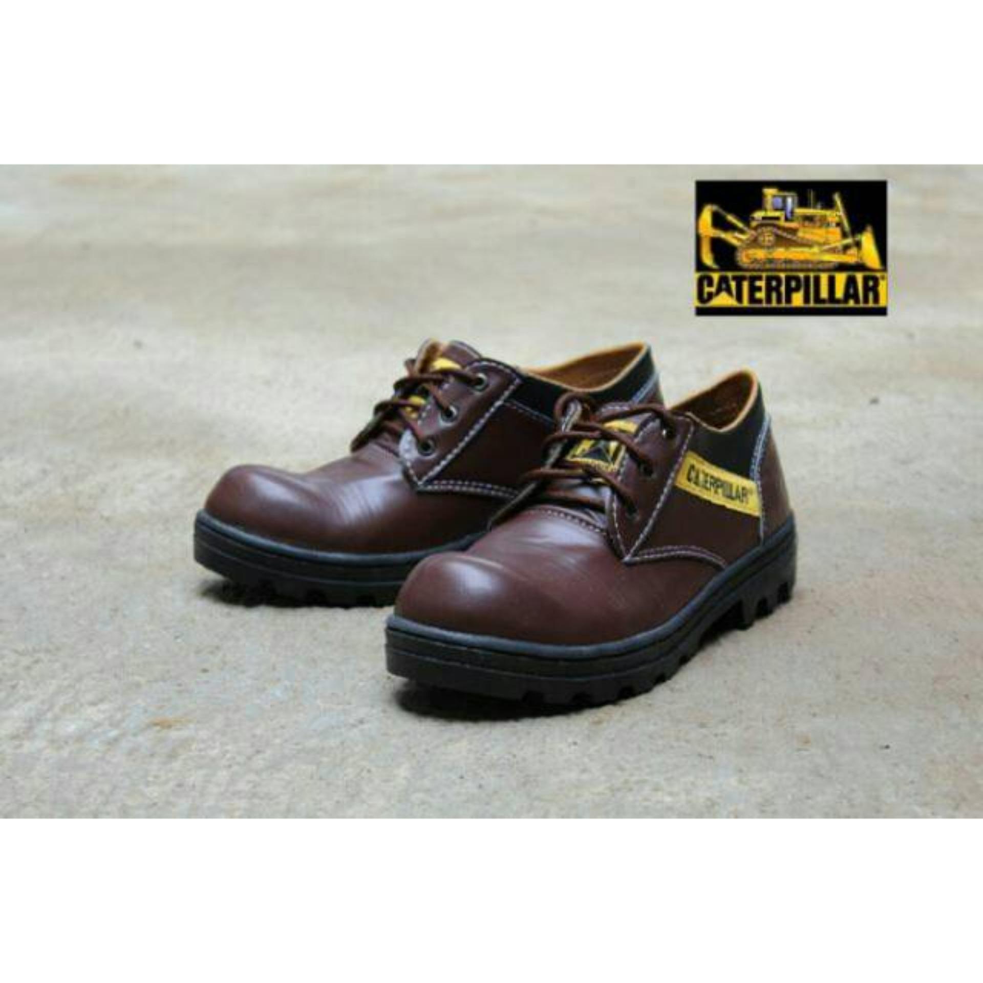 caterpillar - Sepatu Safety Low Boots Caterpillar Licin coklate