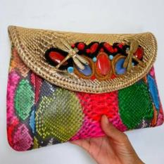 Catherine Size L Multi Color - Tas Kulit Ular Model Tapis Bandar Lampung