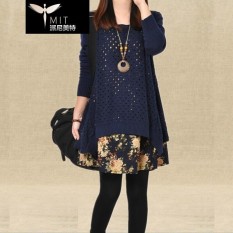 Catty Gugur Musim Dingin Ladys' Memakai Baru Gaya Sweater Katun Tingle Dua Set Rajut Just Eat One (Apricot) -Internasional