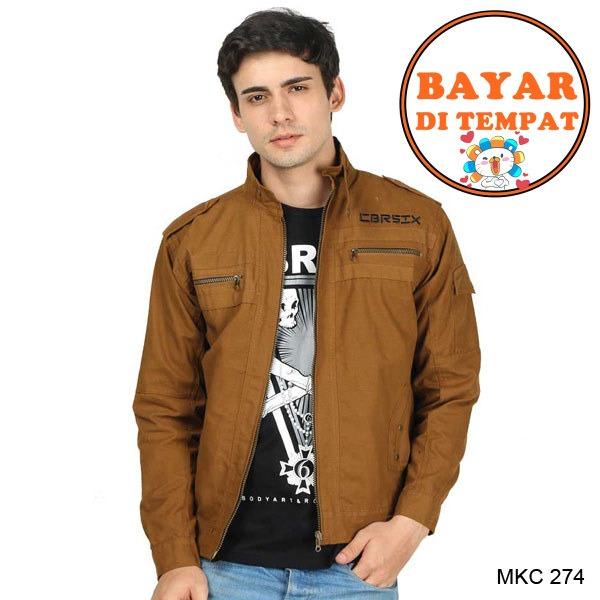 Cbr Six Jaket Kulit Pria Keren modis dan stylish MKC 274 - Coklat