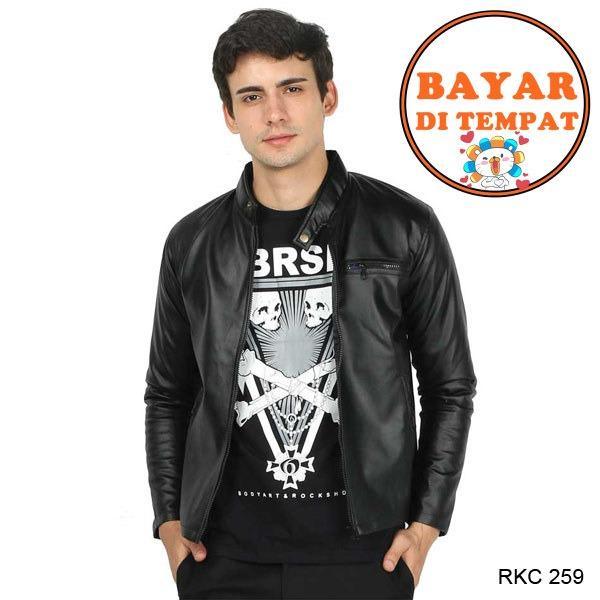 Cbr Six Jaket Kulit Pria Keren modis dan stylish RKC 259 - Hitam