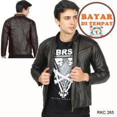 Cbr Six Jaket Kulit Pria Keren modis dan stylish RKC 265 - Coklat
