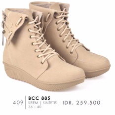 CBR Six Sepatu Boot Wanita BCC 885-Cream
