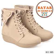 Cbr Six Sepatu Boots Wanita Modis Bcc 885 Krem