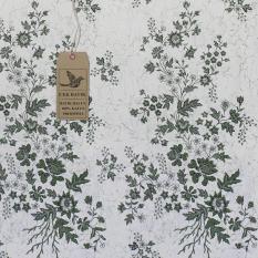 Cek Batik - Kain Batik Motif Bunga Gading Dasar Putih (Hijau)