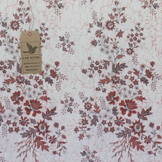 Cek Batik - Kain Batik Motif Bunga Gading Dasar Putih (Orange)
