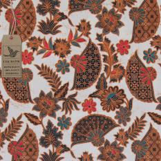 Cek Batik - Kain Batik Motif Jawa Classik Kipas Warna (Putih Tulang)