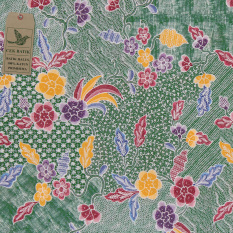 Cek Batik Kain Motif 3 Bunga (Hijau)