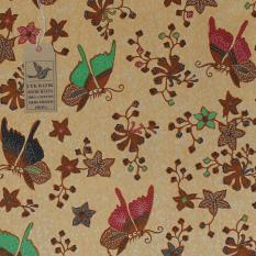 Cek Batik - Kwalitas Expor Motif Semi Tulis,Kupu - Kupu Warna Dasar Gading (Cream Soft)