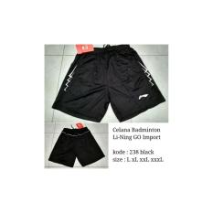Celana Badminton Lining 238 Black Celana Pendek Bulutangkis Import