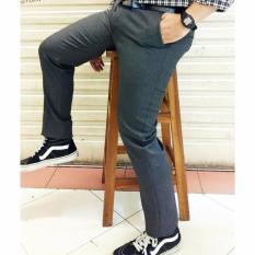 Celana bahan slimfit /celana kerja kantor slimfit/celana slimfitwol abu tua 29/38