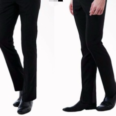 Celana Bahan Slimfit Hitam/celana bahan formal/kerja hitam twis slimfit 27/38