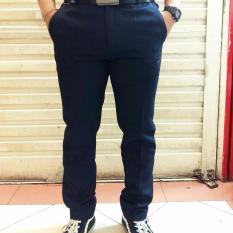 Celana bahan slimfit woll biru nay/celana kerja biru navy/ celana formal slimfit biru navy