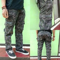 Celana cargo army camo loreng panjang pria