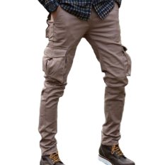 Celana cargo panjang pria - cream