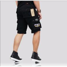 Celana Cargo Pendek - Just&Co DeathLess - Premium - Hitam - Twill Swed
