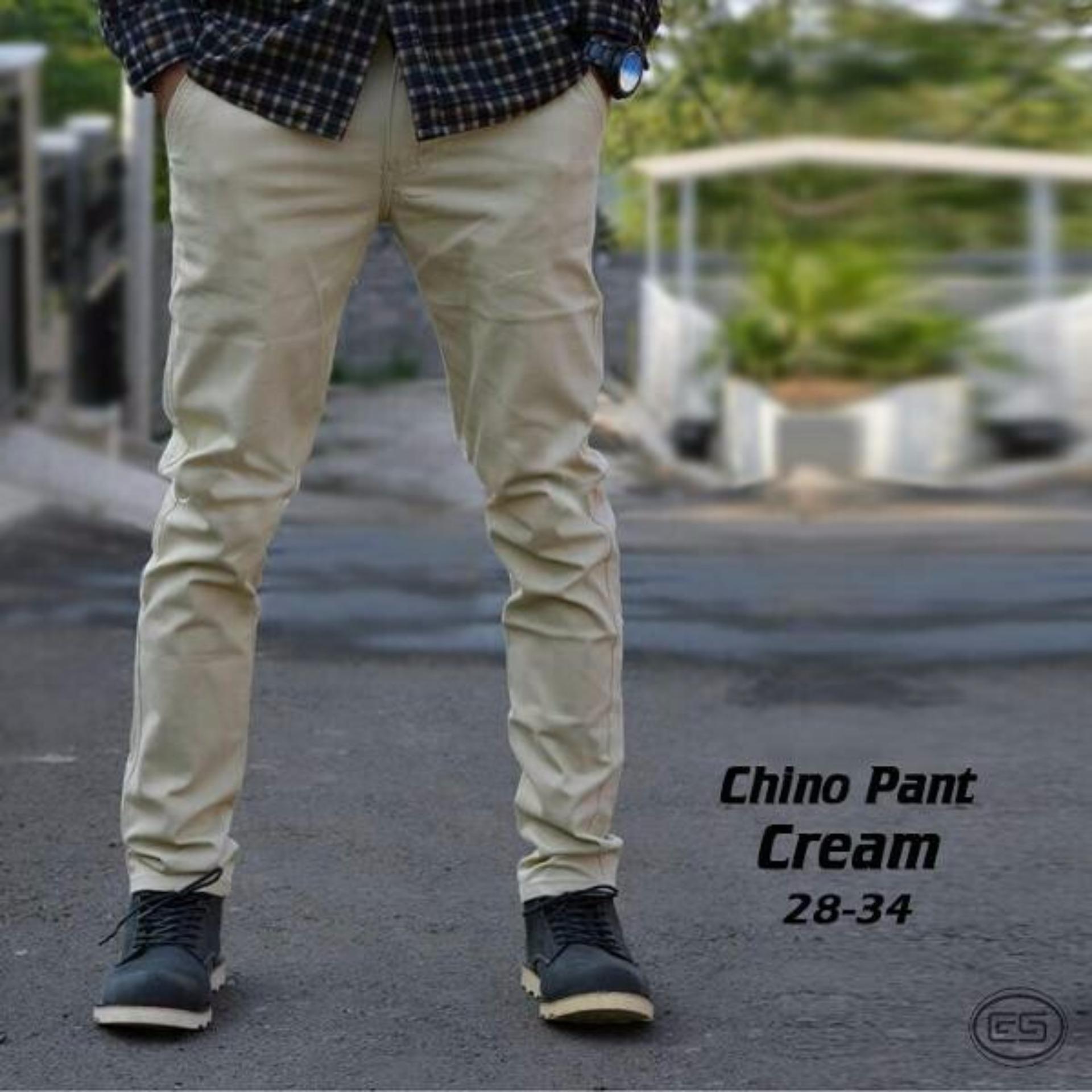 Celana chino pants panjang pria oringnal (cream)