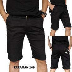 Celana Chinos Pendek Pria Slim Hitam