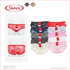Celana Dalam Wanita Brukat ROSE Low Waist Sexy Sorex 96261 (3 pcs)