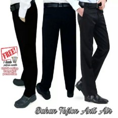 Celana Formal Panjang Slimfit Pria Termurah - Bahan Teflon Tebal Anti Air - Celana Kerja Kantoran Pria Termurah - Warna Hitam