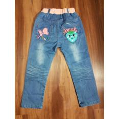 Celana Jeans Anak Import Perempuan Fashion Bordir Piano Kupu2