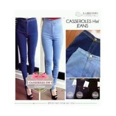 JHF - celana jeans ripped highwes biru