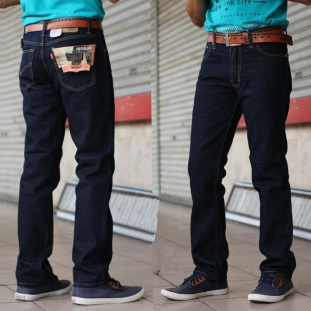 Celana Jeans Lvs Regular Standard Pria - Biru Dongker