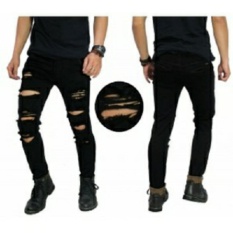 Celana Jeans Panjang Robek Pria/Cowok