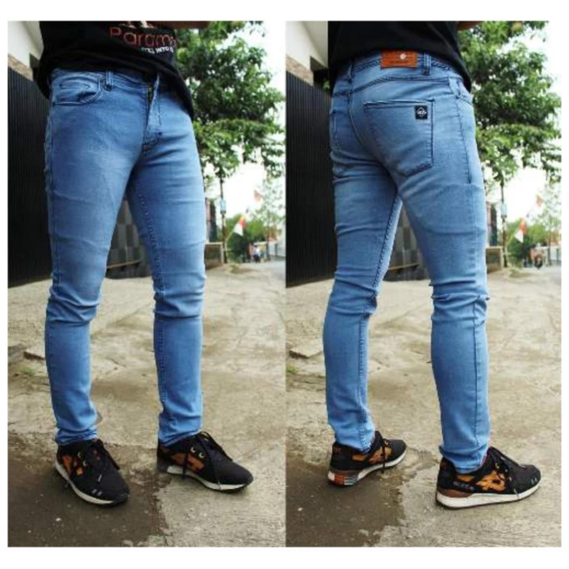 Celana Jeans Pria Street Denim Skinny Stylish