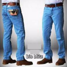 Celana Jeans Pria Reguler Standar Bahan Tidak Melar - Biru Terang