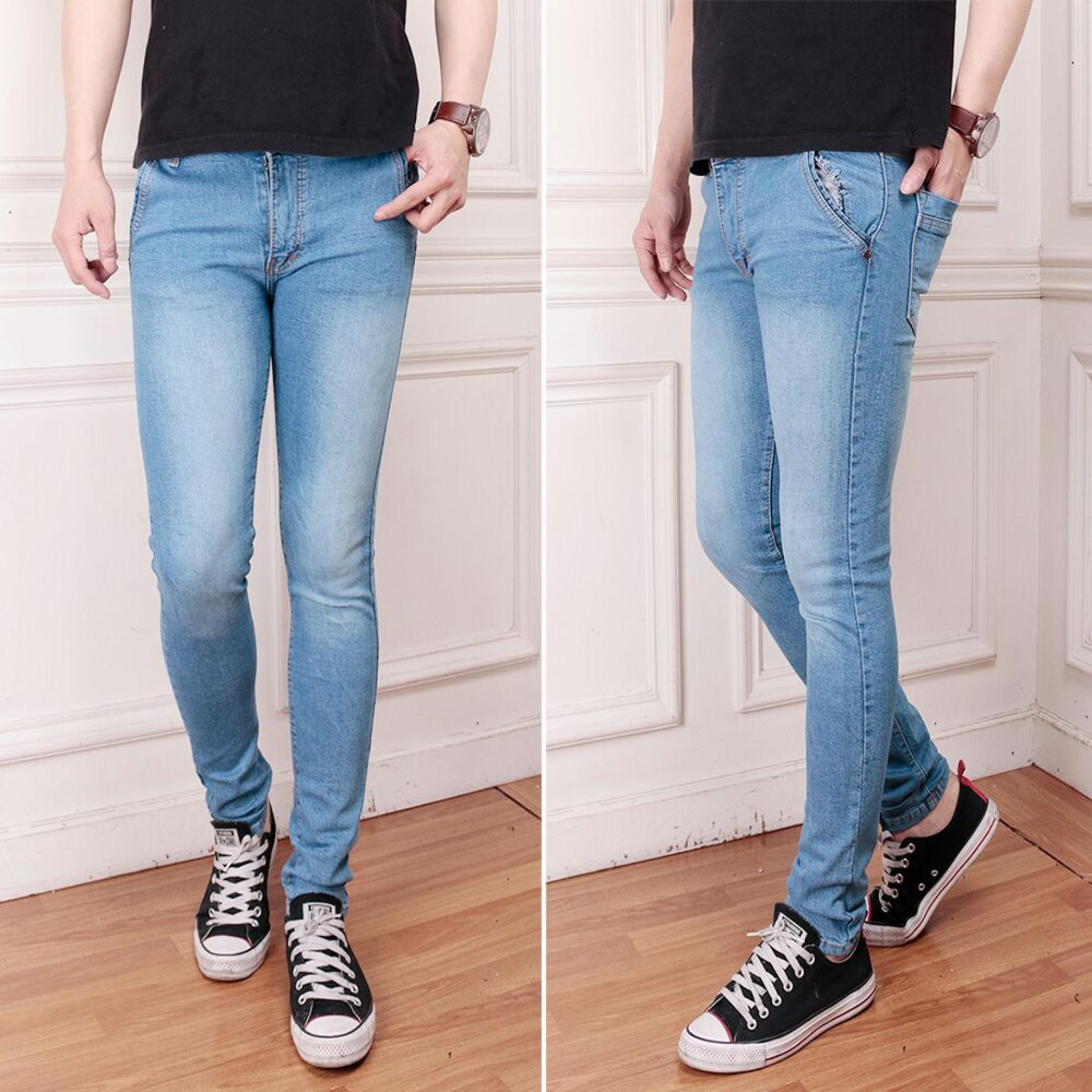 Celana Jeans Pria Slimfit Biru Ice Muda Murah
