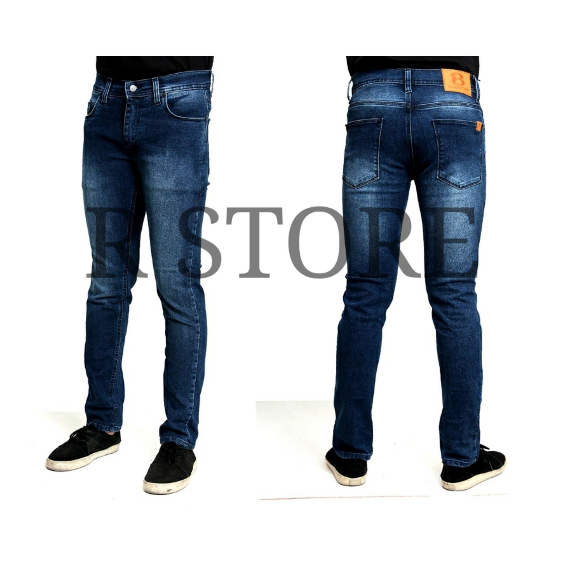 Celana jeans pria slimfit - celana denim blackfield - biru tua/biowash