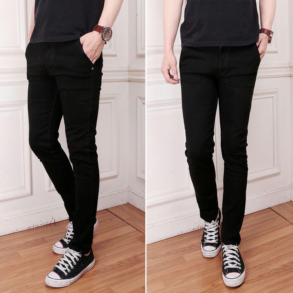 celana jeans pria slimfit/skiny/ngaret/pensil hitam (black)