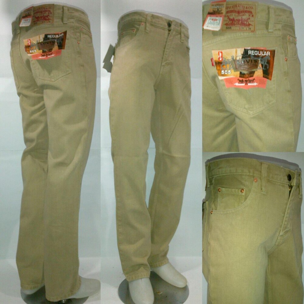 Celana Jeans Pria Standar Cream