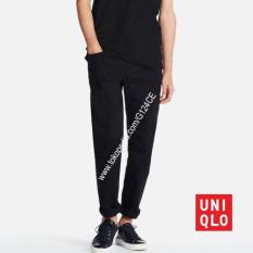 Celana Jeans Pria Uniqlo Slim Fit Straight Warna 191185 Hitam Black