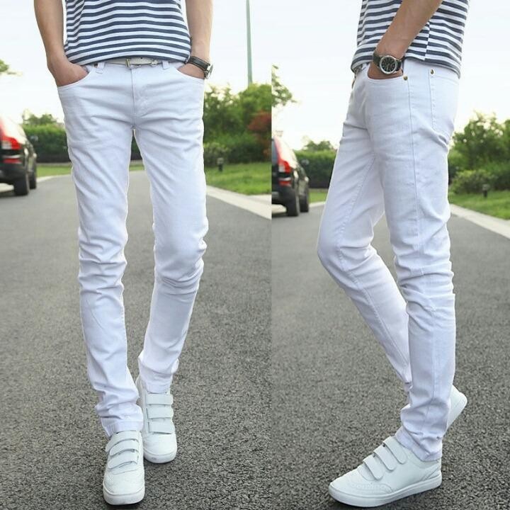 Celana Jeans Skinny Pria Putih