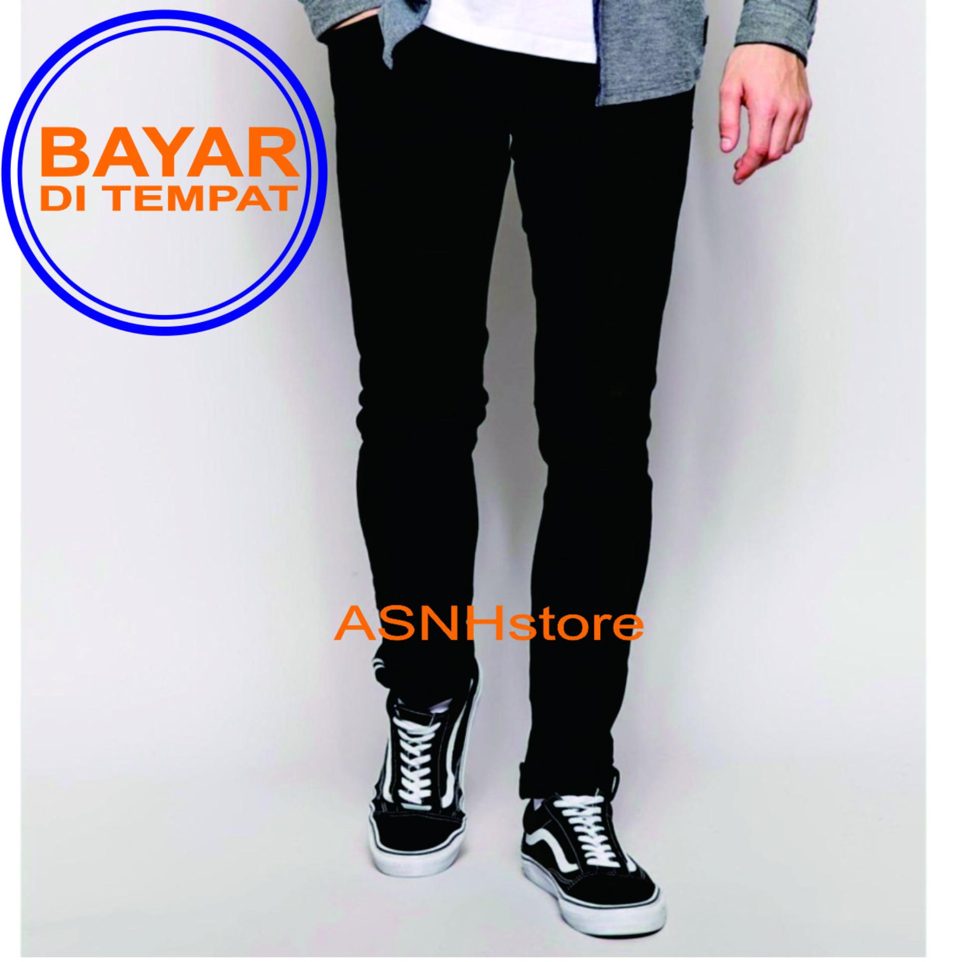 Celana jeans skinny / slimfit / pensil pria [black]