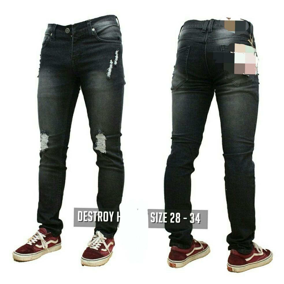 Celana Jeans Skinny Sobek Pria