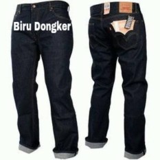 Celana Jeans standar pria LVS-Biru Dongker