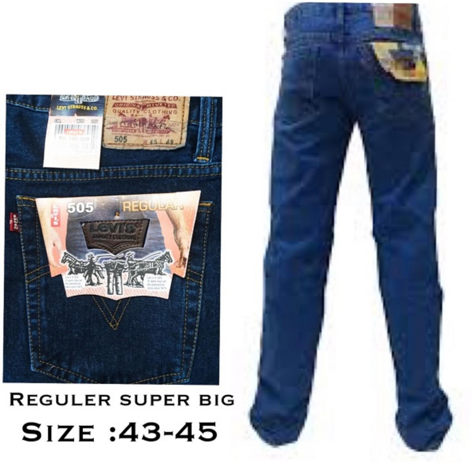 Celana Jeans Standar - Reguler Pria SUPER BIG, Sumper Jumbo - BIRU TUA Celana Jeans Standar - Reguler Pria SUPER BIG, Sumper Jumbo - BIRU TUA